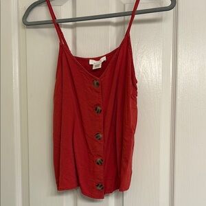 Burnt Orange Button-Down Camisole Top